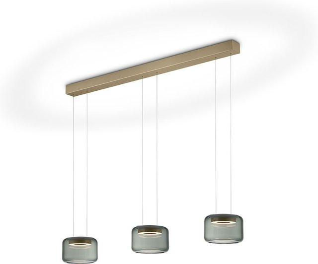 Knapstein Sidra-3 LED-Pendelleuchte in Bronze mit Glas und Metall, dimmbar und höhenverstellbar - Bild 1