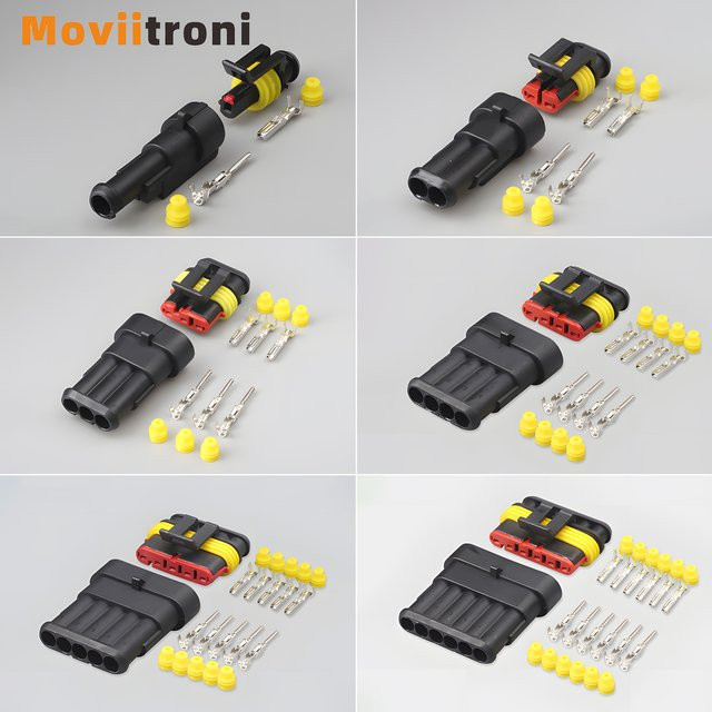 AMP Super Seal IP68 Wasserdichte Elektrische Automotive Drahtstecker in Schwarz - Bild 1