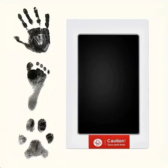 vvocci Stempelkissen für Baby- und Haustierabdrücke in Schwarz, ungiftiges und hautfreundliches Set für Hand- und Fußabdrücke - Bild 1