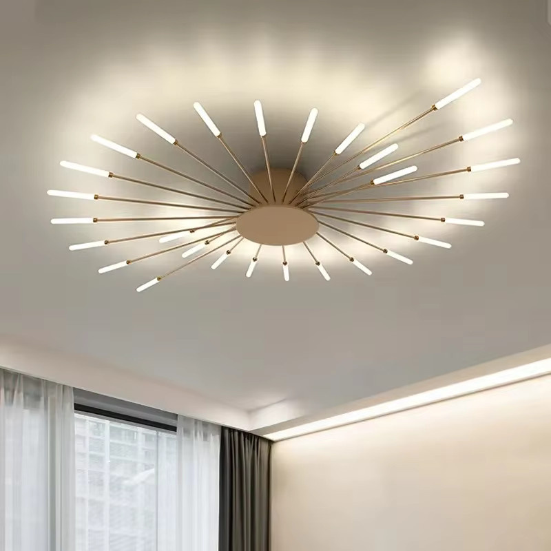 VIGOUS Moderne LED-Deckenleuchte im Feuerwerk-Design für Wohnzimmer und Schlafzimmer, Schwarz-Gold - Bild 3