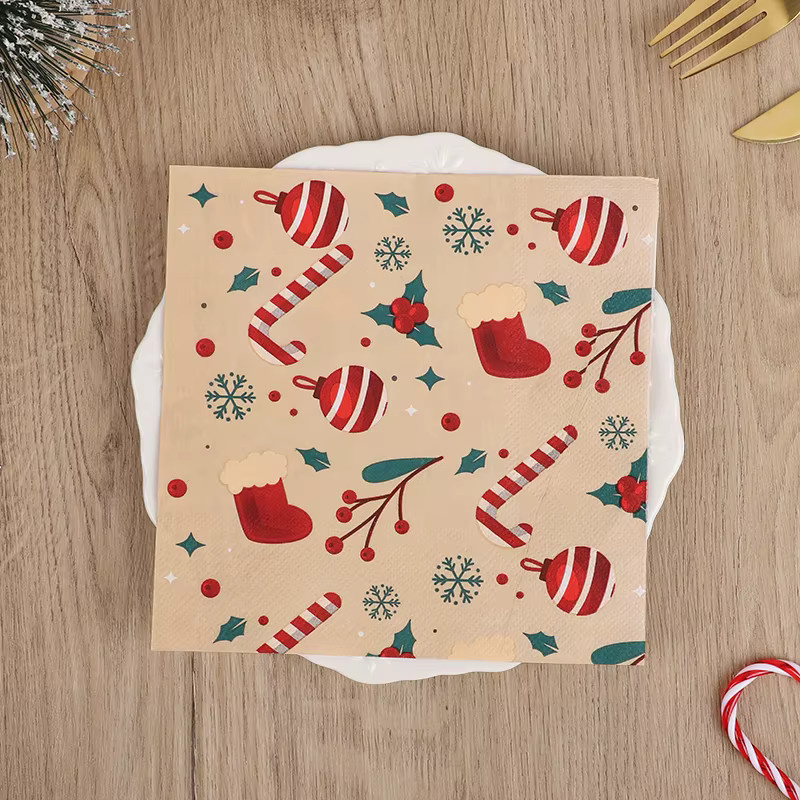 ZQNYCY Weihnachts-Einweg-Papierservietten und Taschentücher in Multicolor für Weihnachtsdekoration und Partyzubehör - Bild 3
