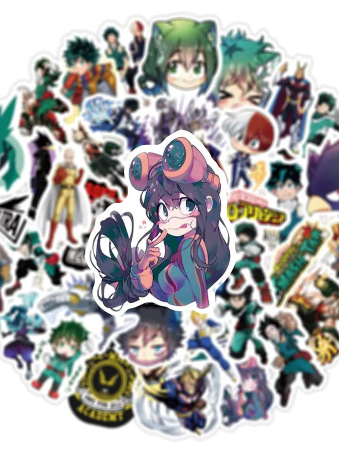 50 Stück My Hero Academia Anime Aufkleber Set, bunte Manga Sticker für Laptop, Skateboard und Handy - Bild 5