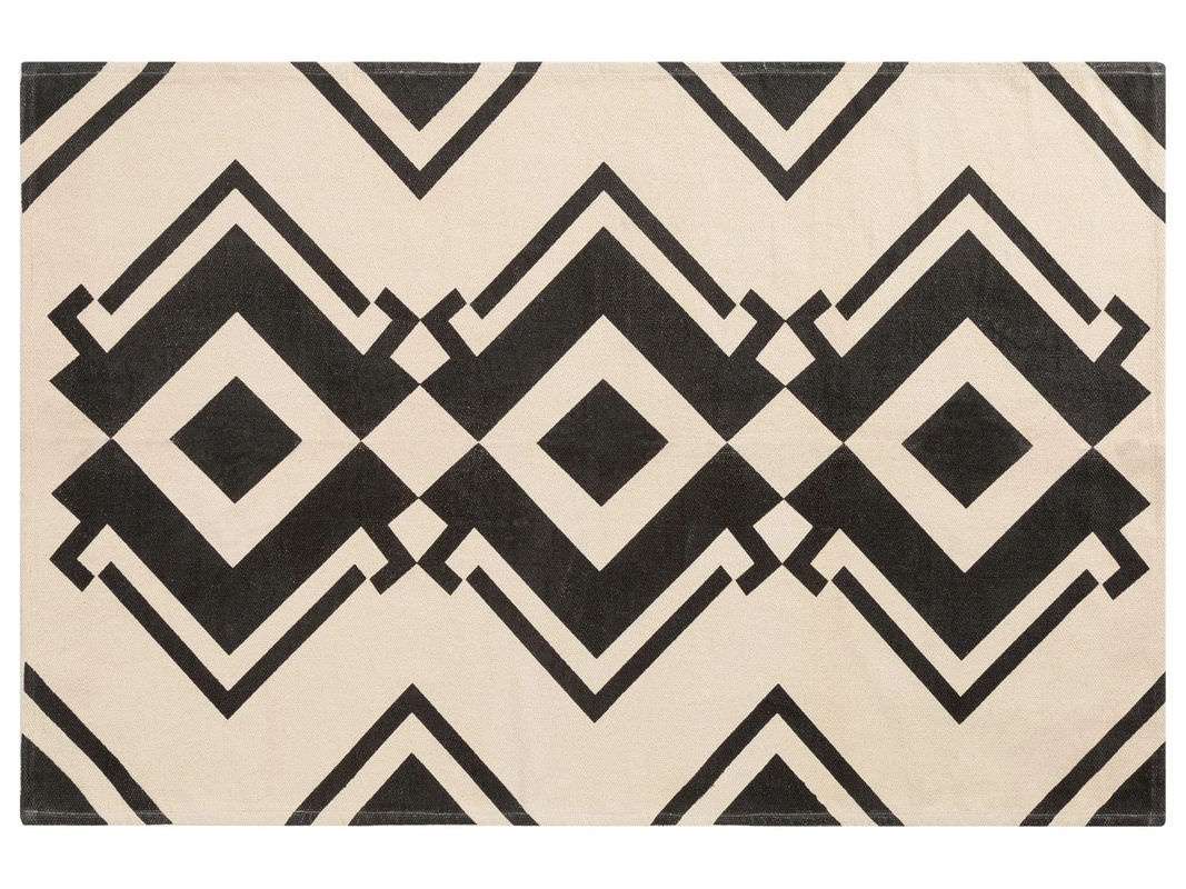 LIVARNO HOME Baumwollteppich in Schwarz und Beige, B/T: 140 x 200 cm - Bild 3
