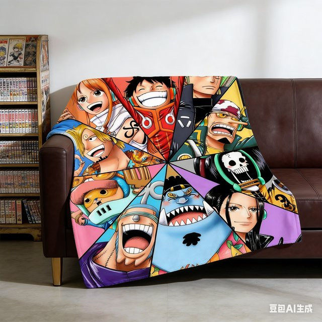 Bandai One Piece Anime Flanell-Decke aus Polyester, superweich und warm, Multicolour - Bild 1