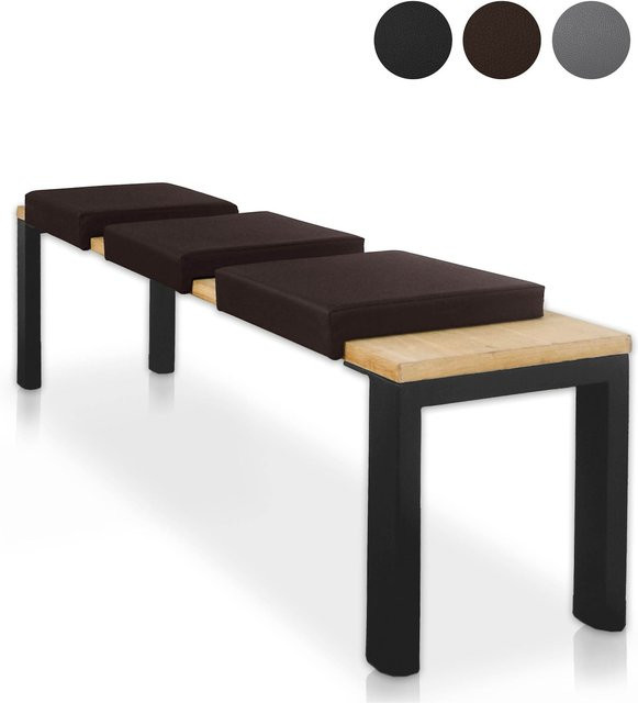 Lycce Bankauflage aus Kunstleder mit Klemmkissen und extra weicher Polsterung, Schwarz, Höhe: 6 cm - Bild 1