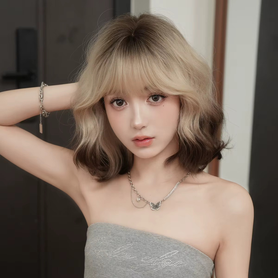 7JHH WIGS Wasserwellen-Perücke Schwarz Ombre Blond, Damen, Synthetisch - Bild 2