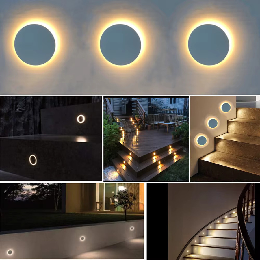 YELEDWAY LED Bodenstrahler für den Außenbereich, runde Untergrundlampe aus Aluminium in Weiß, warmweißes Licht, IP67 wasserdicht, 1 W - Bild 2