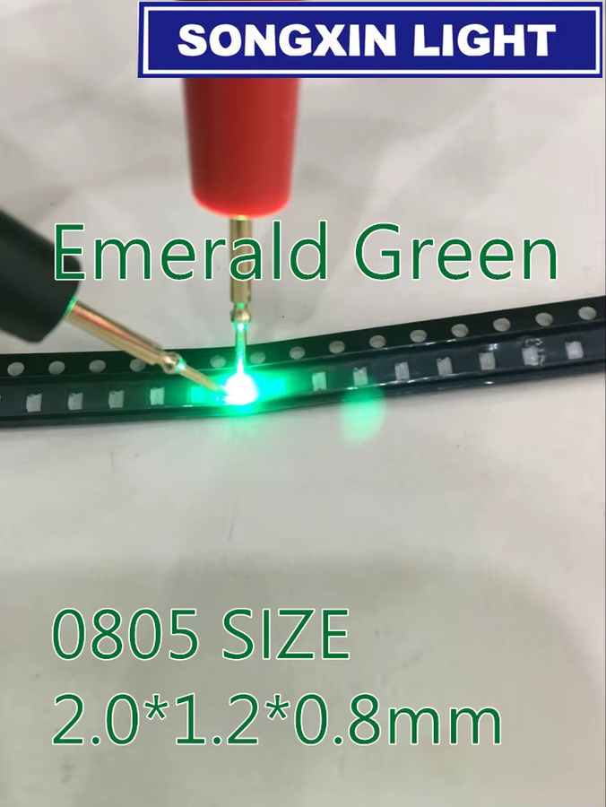 100 Stück XIASONGXIN SMD LED-Dioden 0805 in Smaragdgrün (520–530 nm), 3,0–3,4 V - Bild 2