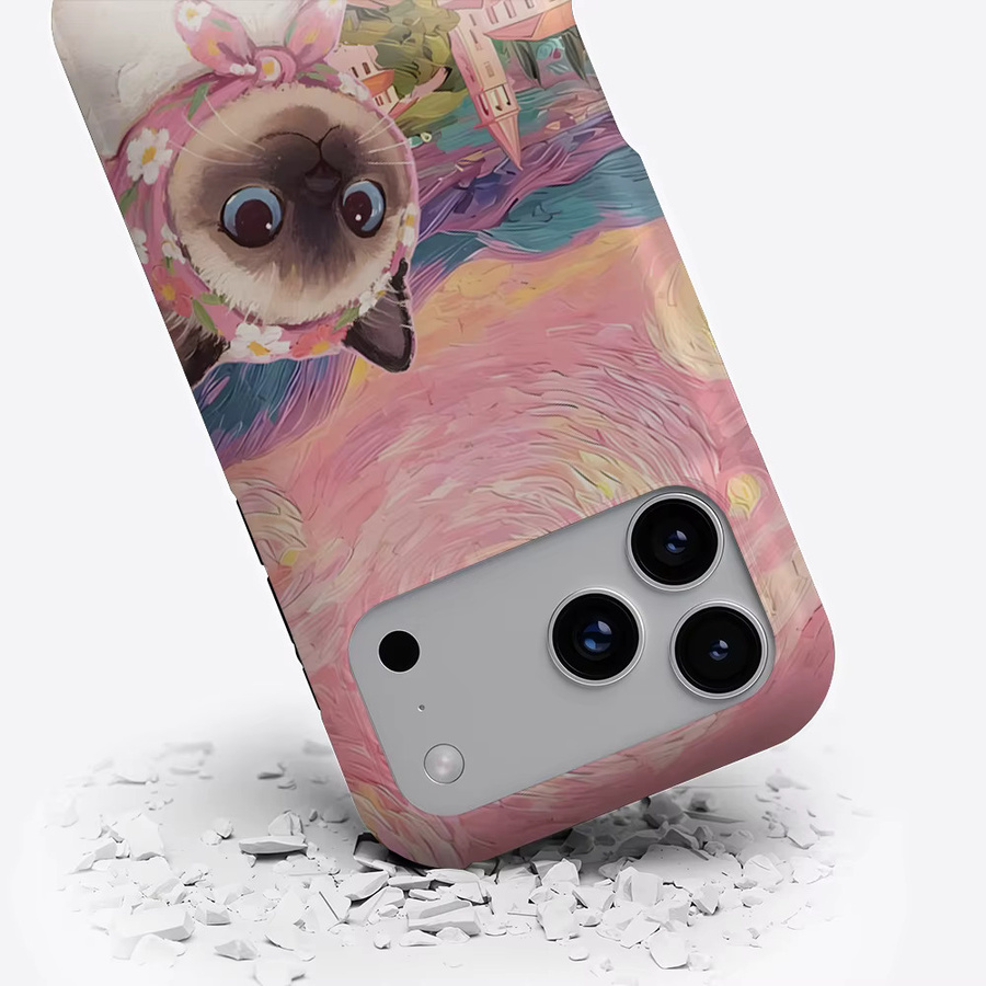 Potdemiel Robuste Handyhülle Sternennacht Siamesische Katze für iPhone 17 16 15 14 13 Pro Max Plus mit Magnetfunktion, Mehrfarbig - Bild 3