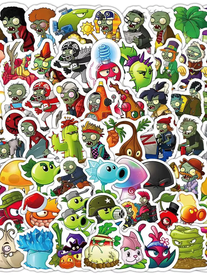 FANLU Plants vs. Zombies Aufkleber, 100-teiliges Set - Bild 3