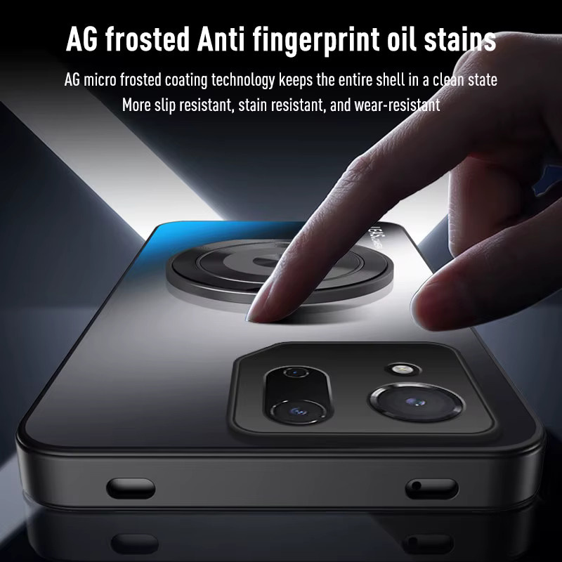 Stoßfeste Handyhülle für Asus ROG Telefon 9, 8 oder 7 mit integriertem Ständer aus mattiertem TPU und PC in Schwarz oder Violett - Bild 3