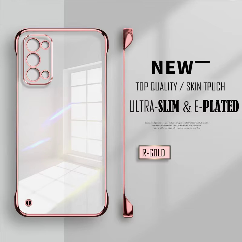 Transparente, rahmenlose und ultradünne Schutzhülle für dein Oppo Reno 6 8 Pro mit Hard Lens Protection in Clear - Bild 1