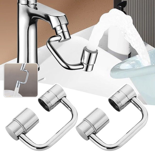Multiyilego 1080 Grad rotierender Wasserhahn Extender Universal Wasserhahn Erweiterung mit 2 Modi für das Waschbecken - Bild 1