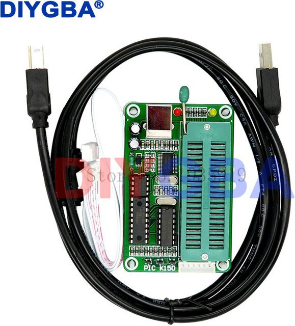 Microchip PIC K150 Programmierer USB Downloader für PIC MCU Microcore mit ICSP-Kabel in Grün - Bild 1