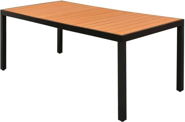 vidaXL Gartentisch aus WPC und Aluminium in Braun, B/T/H: 185 x 90 x 74 cm - Bild 1