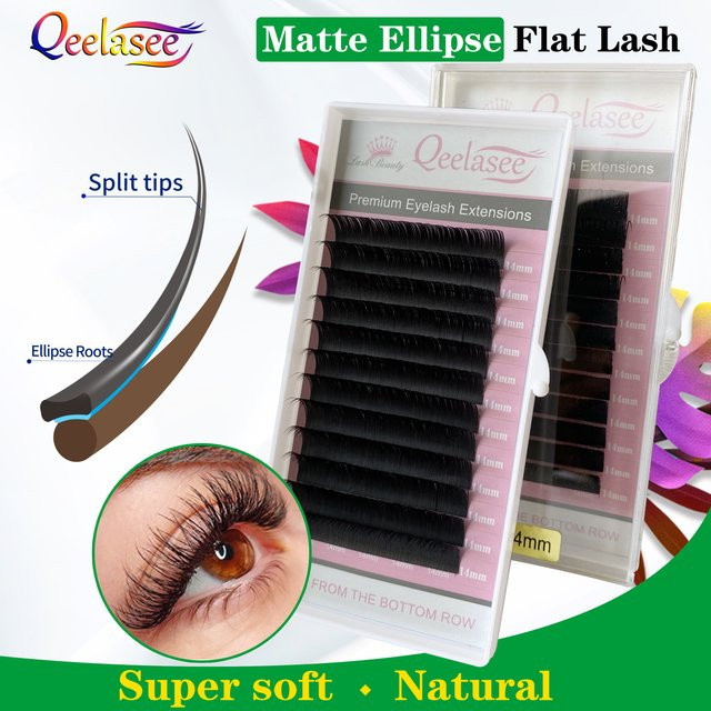 Qeelasee Wimpernverlängerung, Matte Flat Wimpern, Unisex - Bild 1