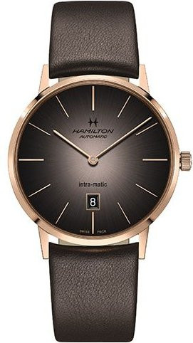 Hamilton Armbanduhr Automatik, Edelstahl, Leder, Grau, Herren - Bild 1