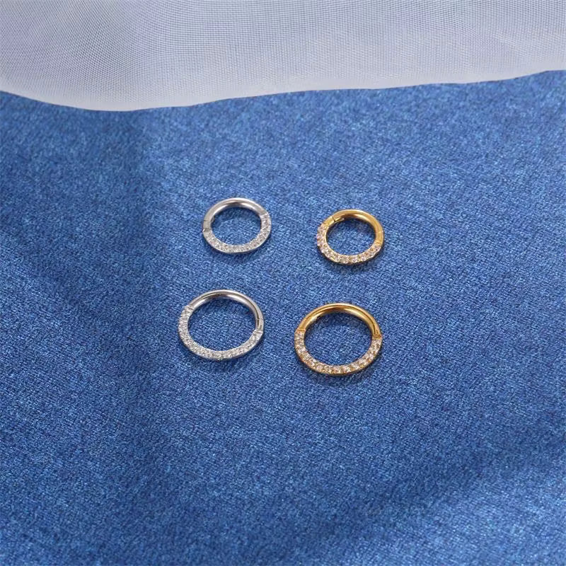 weilaimeng Nasen-Clicker Piercing, Titan, Zirkonia, Unisex - Bild 2