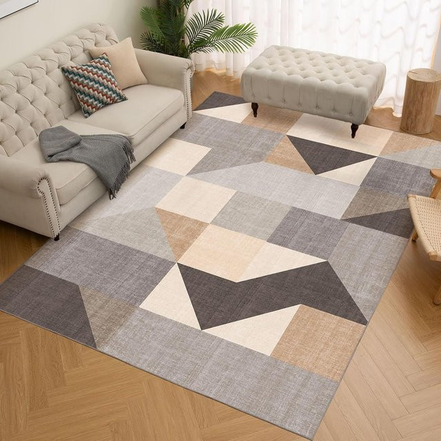 VIKAMA Moderner Minimalistischer Wohnzimmerteppich als Dekoration für Sofa und Couchtisch - Bild 1