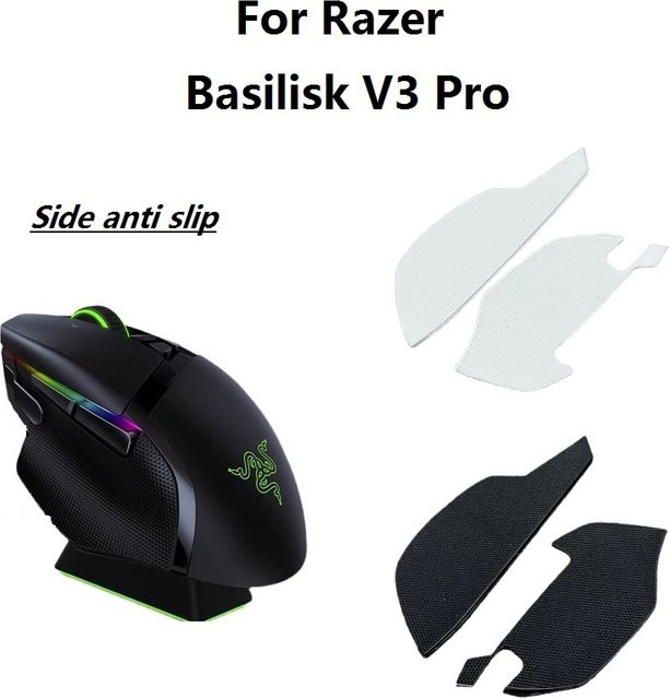 Razer Basilisk V3 Pro Anti-Rutsch-Grip Set in Schwarz mit 3M-Aufklebern für kabelgebundene und kabellose Mäuse - Bild 1