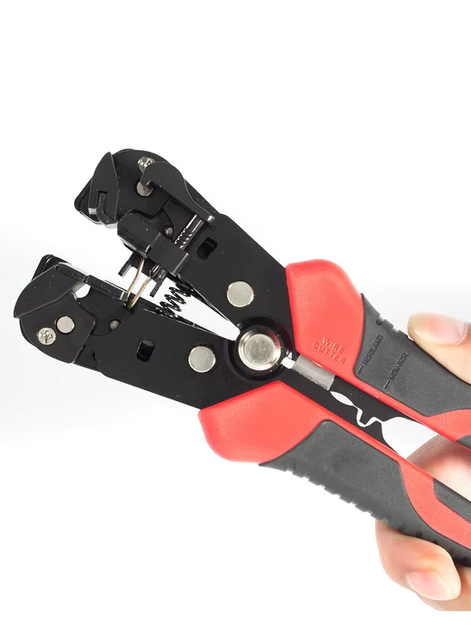WEELEE 3-in-1 Automatischer Abisolierer 8 Zoll für 10–24 AWG Voll- und Litzendrähte in Blau und Rot - Bild 6