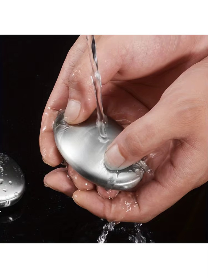 YOCITY Edelstahl-Deodorant-Seife in Silber zur Geruchsbeseitigung von Knoblauch und Fisch für Waschraum und Küche - Bild 6