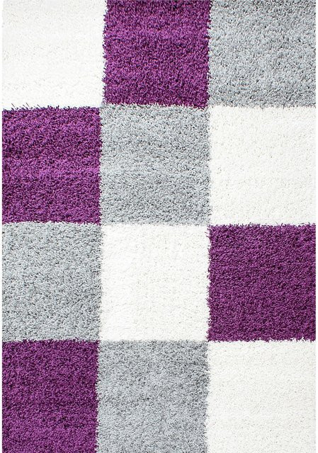 Ayyildiz Hochflorteppich Life in Violett mit Karo-Muster, B: 200 cm, T: 290 cm - Bild 1