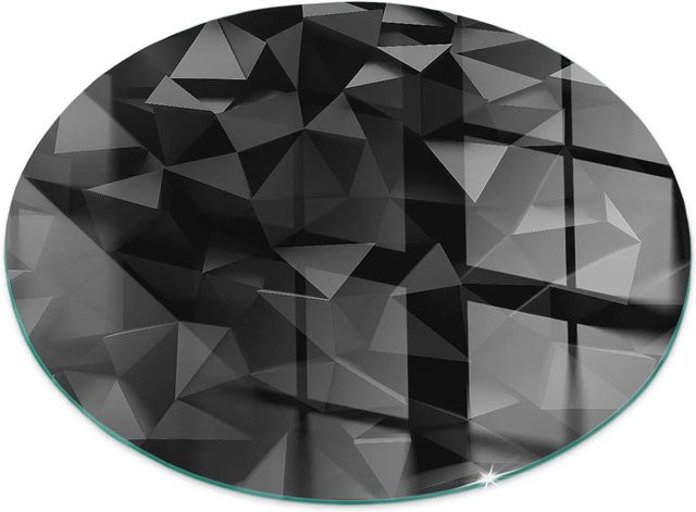 Tulup Runde Glasplatte für Kamin als Funkenschutzplatte in Schwarz, Durchmesser: 70 cm - Bild 1