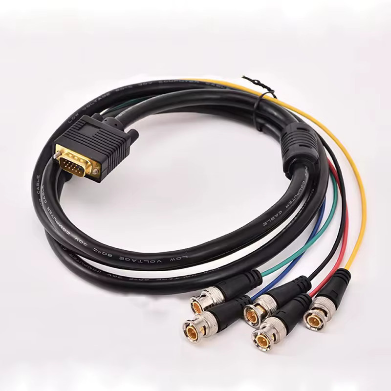 OULLX VGA auf 5 BNC Videokabel RGBHV Matrix-Konvertierung in Schwarz, Länge: 3 m - Bild 2