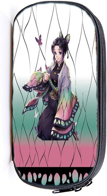 Demon Slayer Kimetsu No Yaiba Federmäppchen mit Kamado Tanjirou und Nezuko Motiv für Kinder und Studenten, buntes Stiftecase aus Polyester - Bild 1