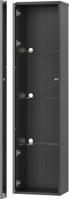 okwish Vitrine in Schwarz mit Glasböden und LED-Beleuchtung für dein Wohnzimmer, B/T/H: 40 x 29 x 170 cm - Bild 1