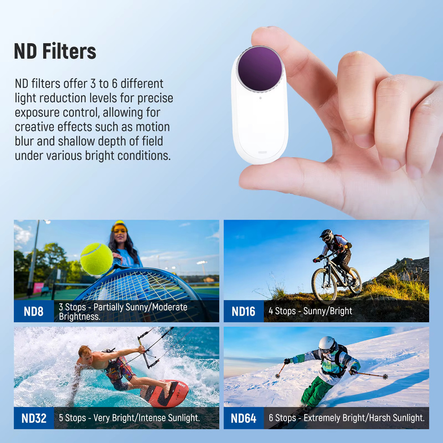 Neewer ND-Filter-Set kompatibel mit Insta360 GO 3S inklusive UV- und CPL-Filtern (ND8, ND16, ND32, ND64) für Action-Kameras - Bild 3