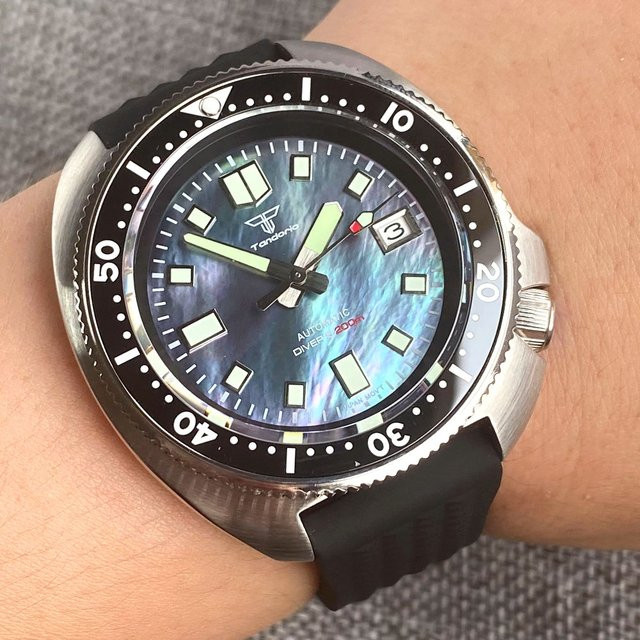 Tandorio Armbanduhr, Automatik, Edelstahl, Silikon, Blau, Herren - Bild 1