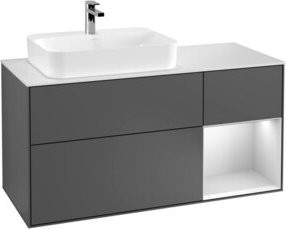Villeroy & Boch Finion Waschtischunterschrank mit LED-Wandbeleuchtung in Anthrazit, Breite: 120 cm - Bild 1