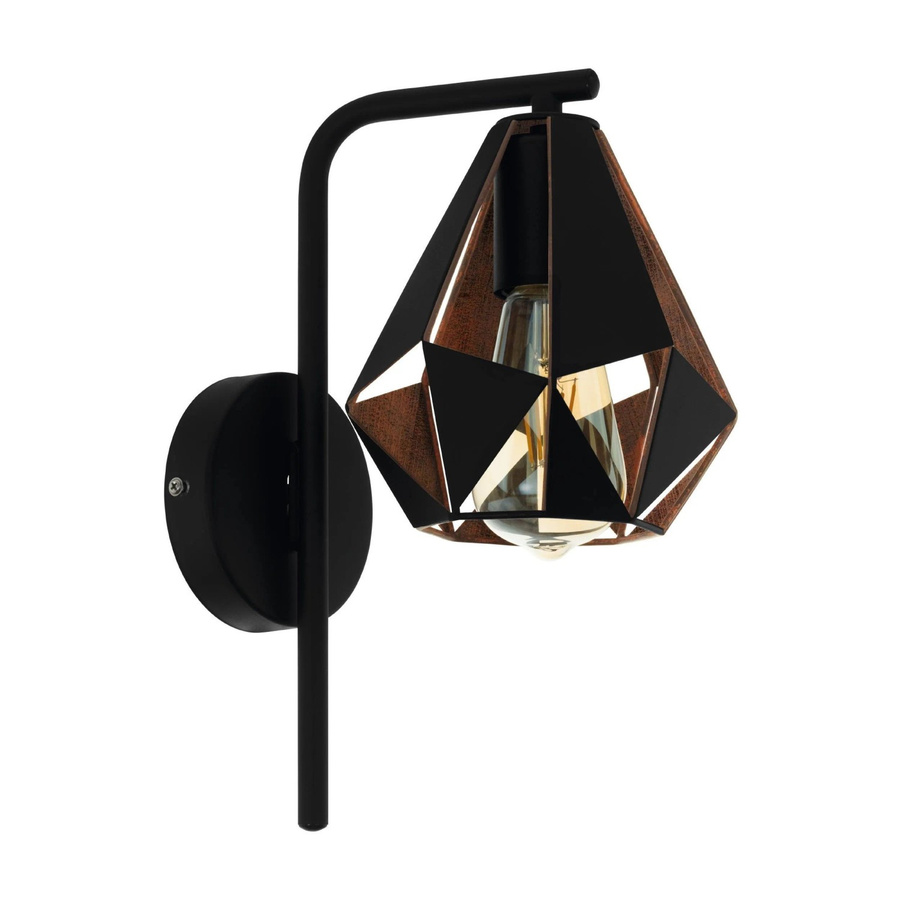 Eglo Wandleuchte Carlton 1-flammig in Schwarz-Kupfer, B/H: 31,5 x 16 cm - Bild 2
