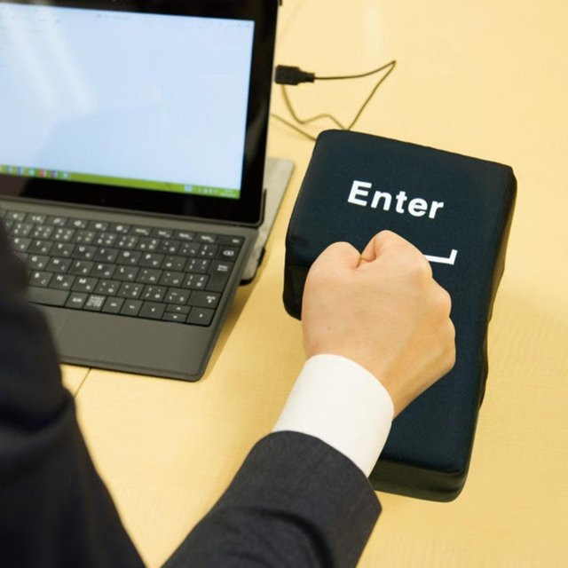 DIYelecs Große Enter-Taste als USB-Dekompressions-Taste zur Stressbewältigung in Weiß - Bild 1