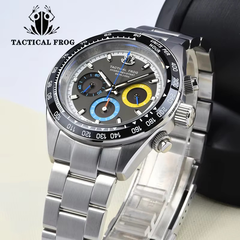 Tactical Frog Herrenuhr Chronograph, Solar, Edelstahl, Saphirglas, 20 ATM - Bild 2