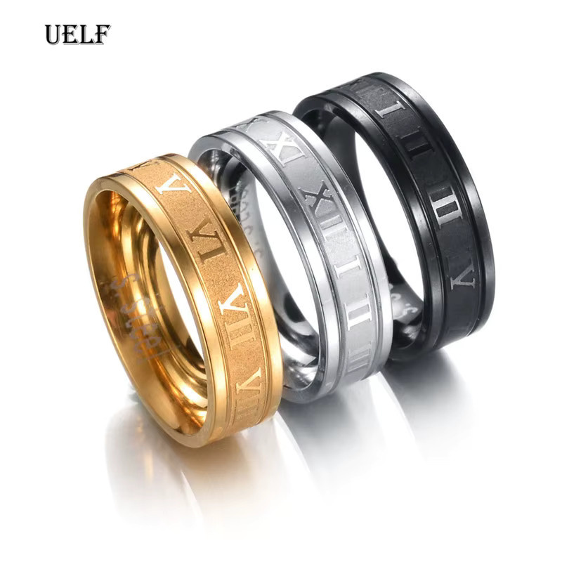 Uelf Ring Römische Zahlen, Edelstahl, Silber, Unisex - Bild 2