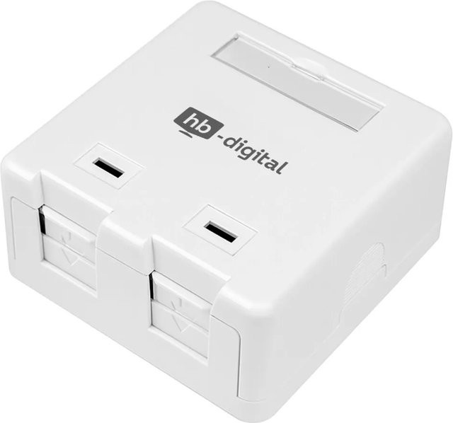 hb-digital Keystone Aufputz-Gehäuse 2-Port Aufputzdose in Weiß mit Modulaufnahme - Bild 1