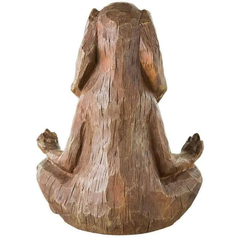 Meditierender Hase aus Kunstharz in Braun als dekorative Tierfigur für Garten und Haus von Bestbags - Bild 5
