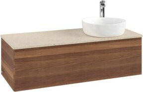V&B Waschtischunterschrank Antao mit Frontstruktur und Beleuchtung in Weiß, B/T/H: 120 x 50 x 36 cm - Bild 1