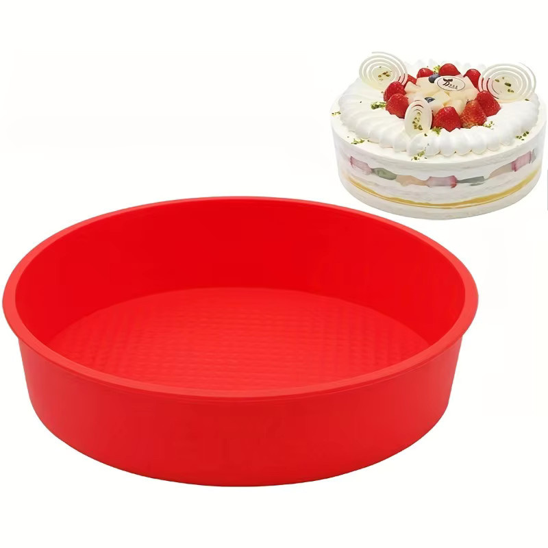 Runde Backform aus Silikon in Rot für Kuchen und Brot, lebensmittelechtes Silikon und temperaturbeständig - Bild 2