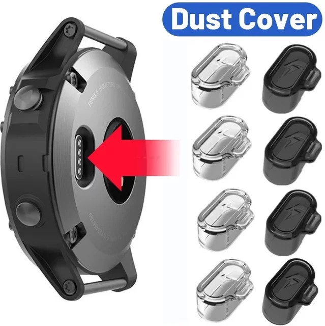 Transparente Staubschutzhülle aus weichem TPU für Garmin Forerunner 955 945 255 sowie Fenix 7 7S 7X 6 6S 6X inklusive Staubkappen für die Anschlüsse - Bild 1