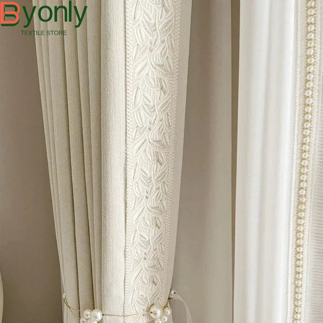 JESSANS Vorhang aus Chenille in Beige und Transparent für Wohnzimmer, Esszimmer oder Schlafzimmer - Bild 1