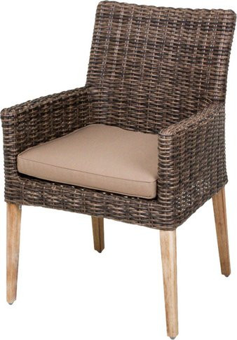 Armstuhl Norvell von Garden Pleasure aus Aluminium und Akazienholz in Braun mit Textilene-Geflecht, B/T/H: 60 x 64 x 89 cm - Bild 2