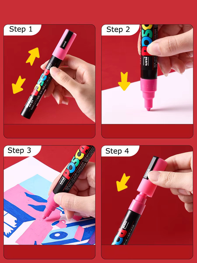 Uni Posca Acryl-Marker Set in Multicolor mit Aufbewahrungstasche für Kunst und Graffiti - Bild 3