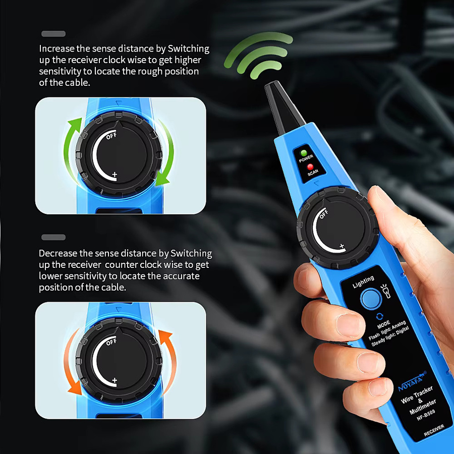 NOYAFA NF-B509 Multimeter und Ethernet-Kabeltester mit POE-Funktion und NCV in Blau - Bild 6