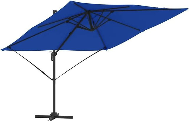 vidaXL Roma Schirm mit Standfuß Blau, B/T/H: 286 x 284 x 265 cm, Aluminium und Polyester - Bild 1