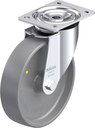 Blickle L-PO 200G-ELS Stahlblech-Lenkrolle in Grau mit Kunststoffrad, Rad-Durchmesser: 200 mm, Tragfähigkeit: 400 kg - Bild 1