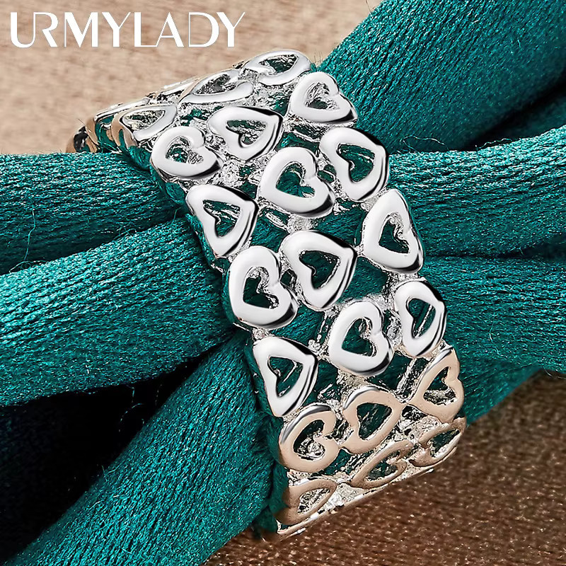 URMYLADY Ring 925 Silber, Hohlherz, Damen - Bild 4